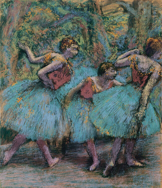 Three Dancers (Blue Tutus, Red Bodices)