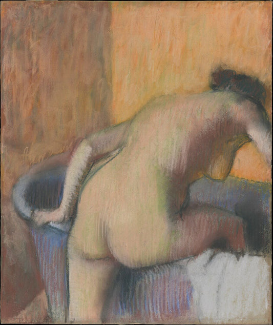 Bather Stepping into a Tub - by Edgar Degas