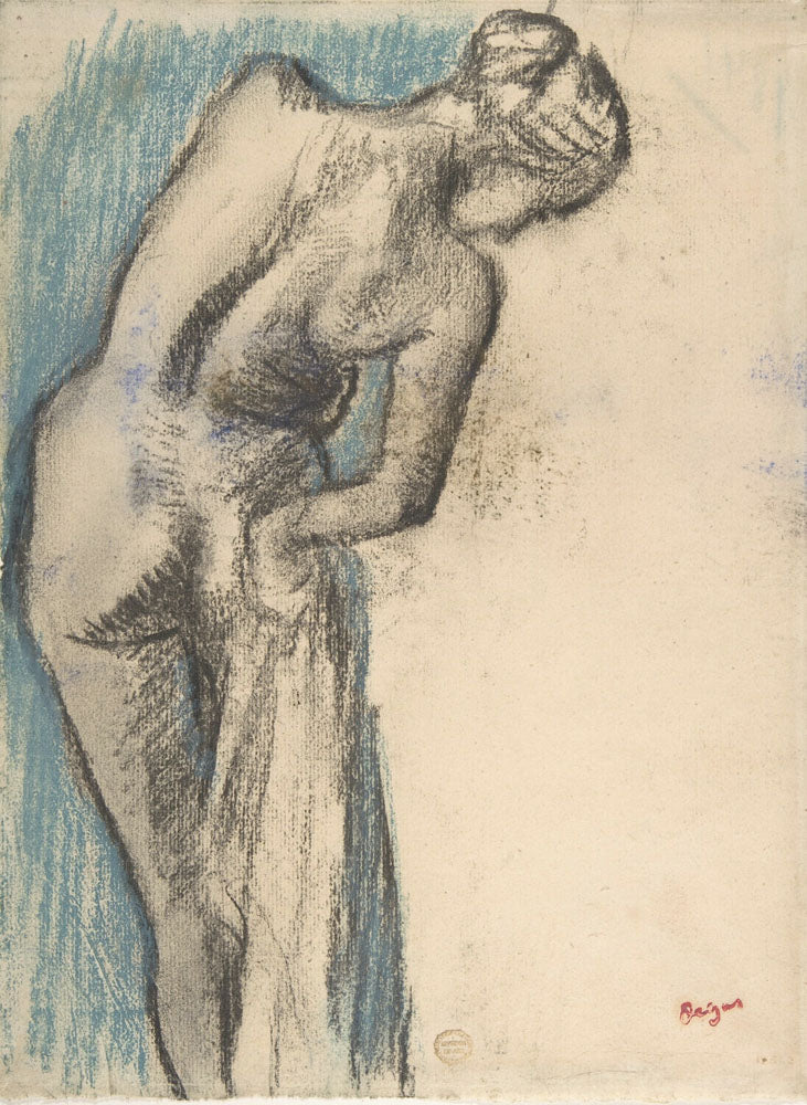 Bather Drying Herself - by Edgar Degas