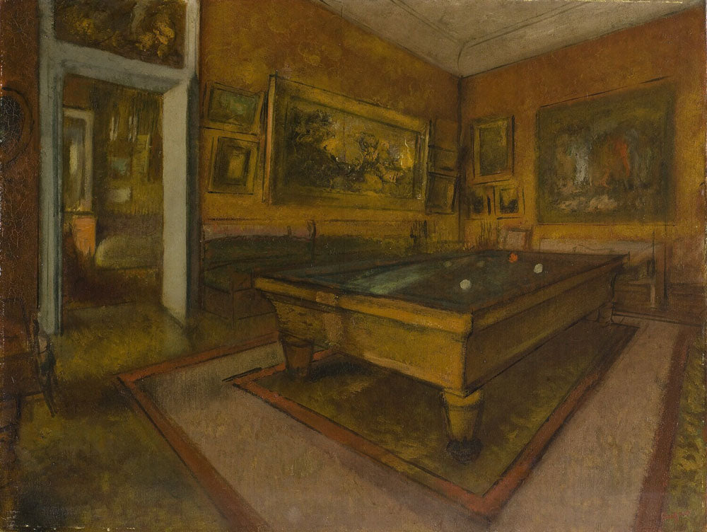 Billiard Room at M,nil-Hubert - by Edgar Degas