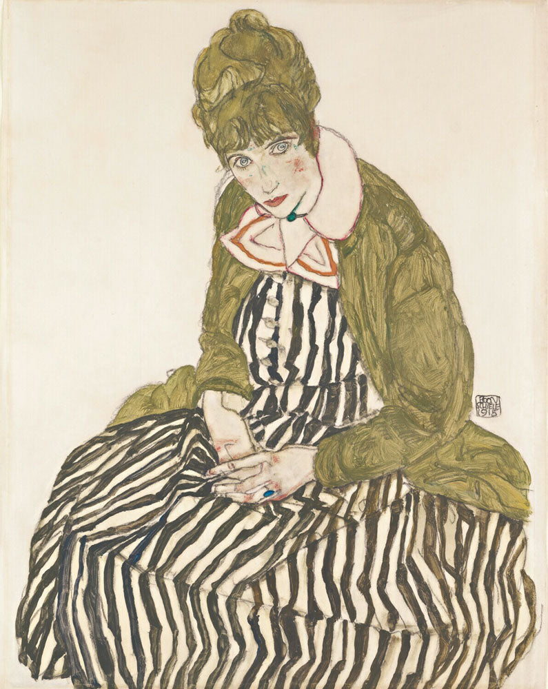 Edith with Striped Dress, Sitting