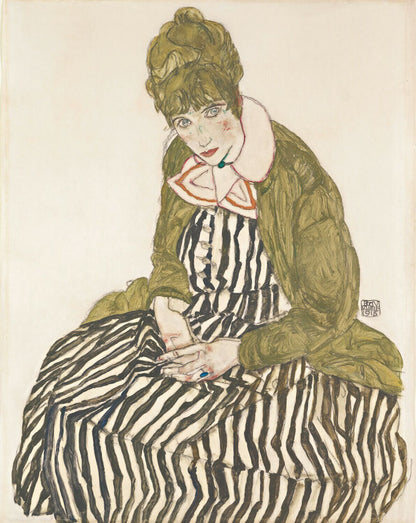 Edith with Striped Dress, Sitting