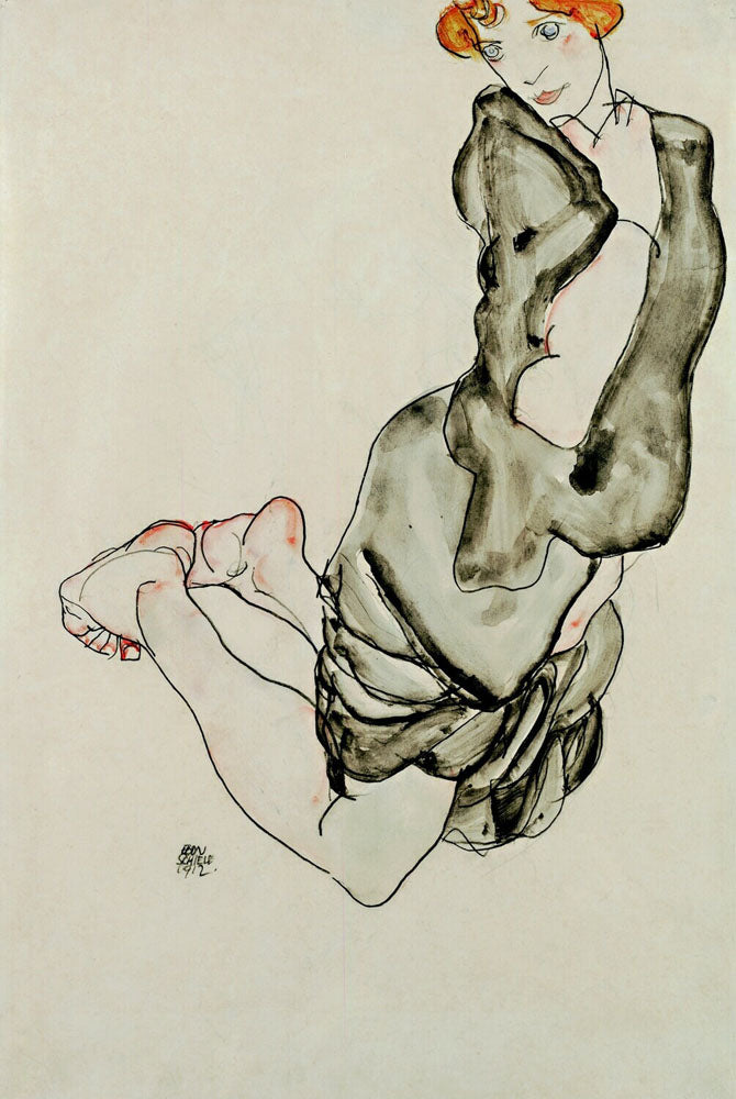 Kneeling Woman with a Gray Cape (Wally Neuzil)