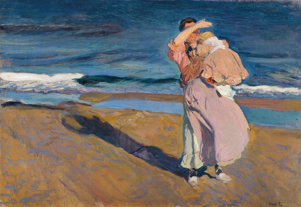 Fisherwomen with her son - by Joaquin Sorolla