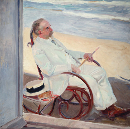 Antonio García at the Beach - by Joaquín Sorolla