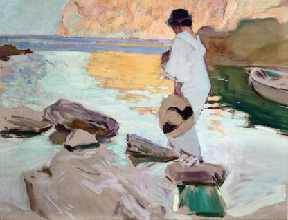 Elena at Cala de San Vicente - by Joaquin Sorolla