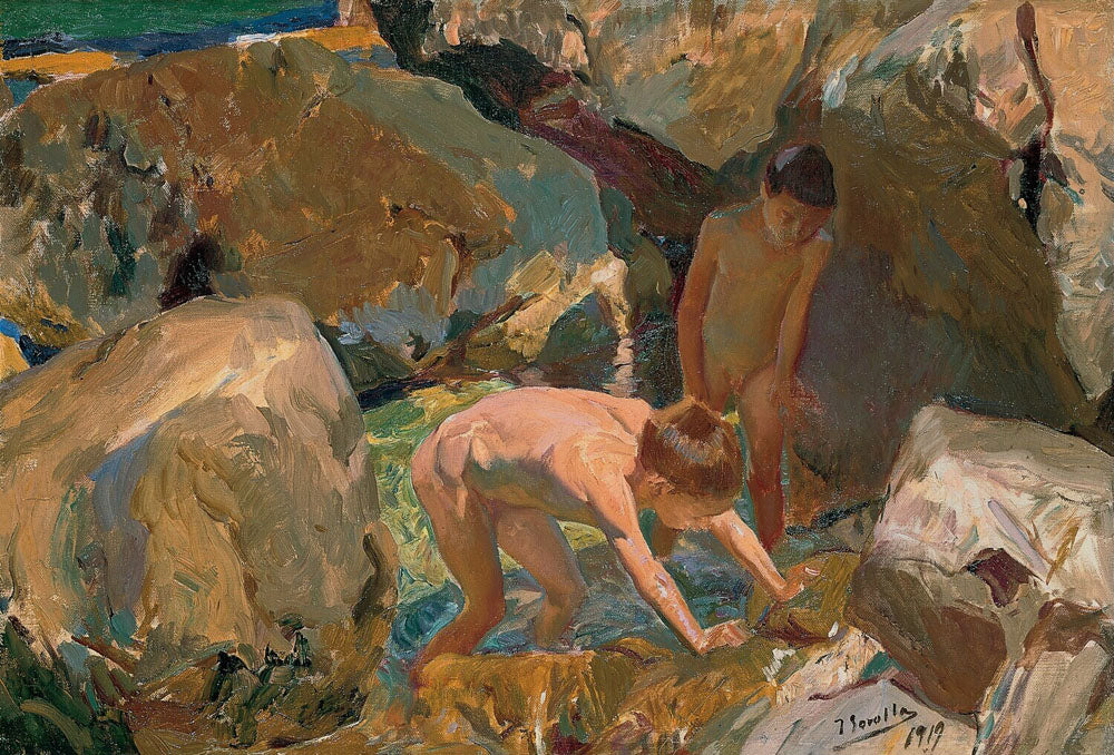 Children Looking for Shellfish - by Joaquin Sorolla