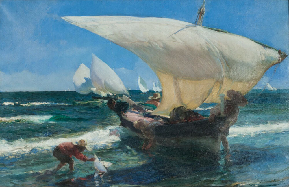 En la costa de Valencia - by Joaquin Sorolla