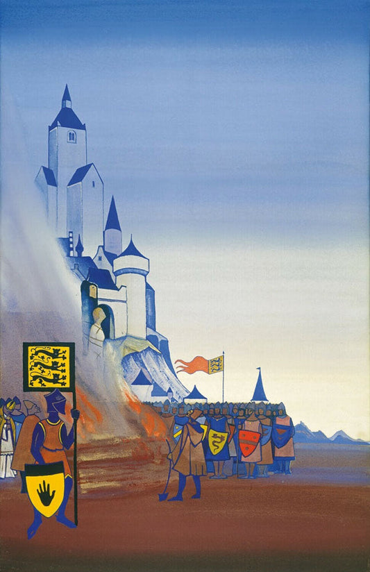 The Maid at the Stake. Left Part of the Triptych "St. Joan of Arc" - by Nicholas Roerich