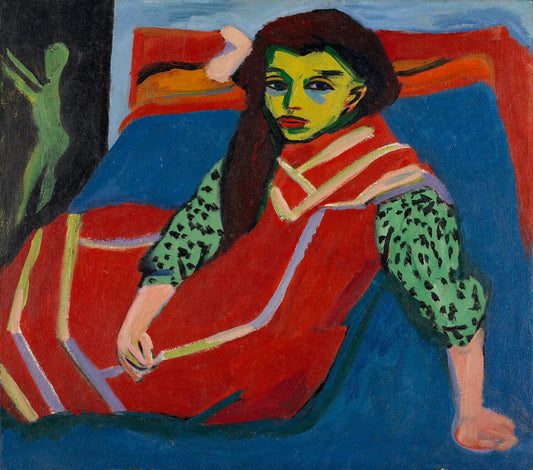 Seated Girl (Fränzi Fehrmann) - by Ernst Ludwig Kirchner