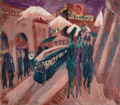 Leipziger Straße with Electric Tram - by Ernst Ludwig Kirchner