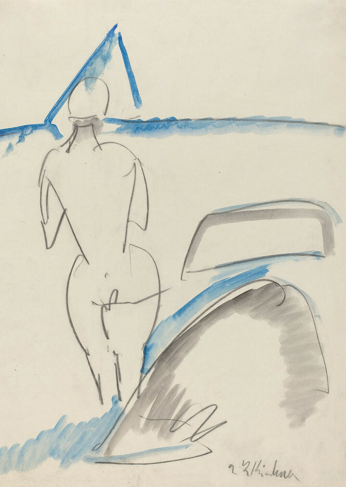 Bather on the Beach - by Ernst Ludwig Kirchner