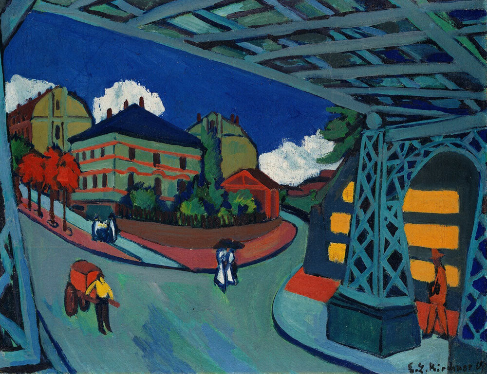 Railway Bridge on Löbtauer Strasse in Dresden - by Ernst Ludwig Kirchner