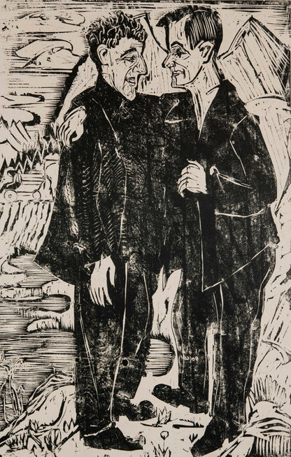 The Friends: Müller and Scherer - by Ernst Ludwig Kirchner