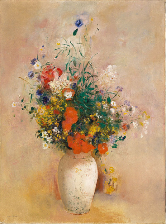 Vase of Flowers (Pink Background)