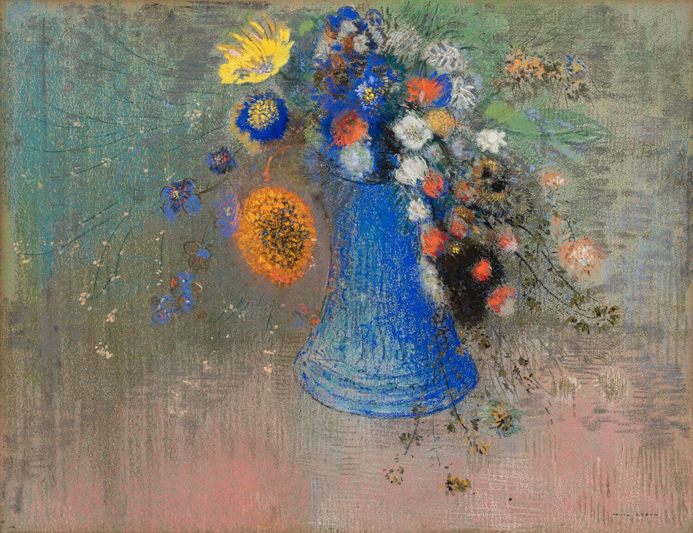 Flowers in a Blue Vase