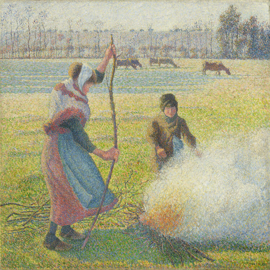 Hoar-Frost, Peasant Girl Making a Fire