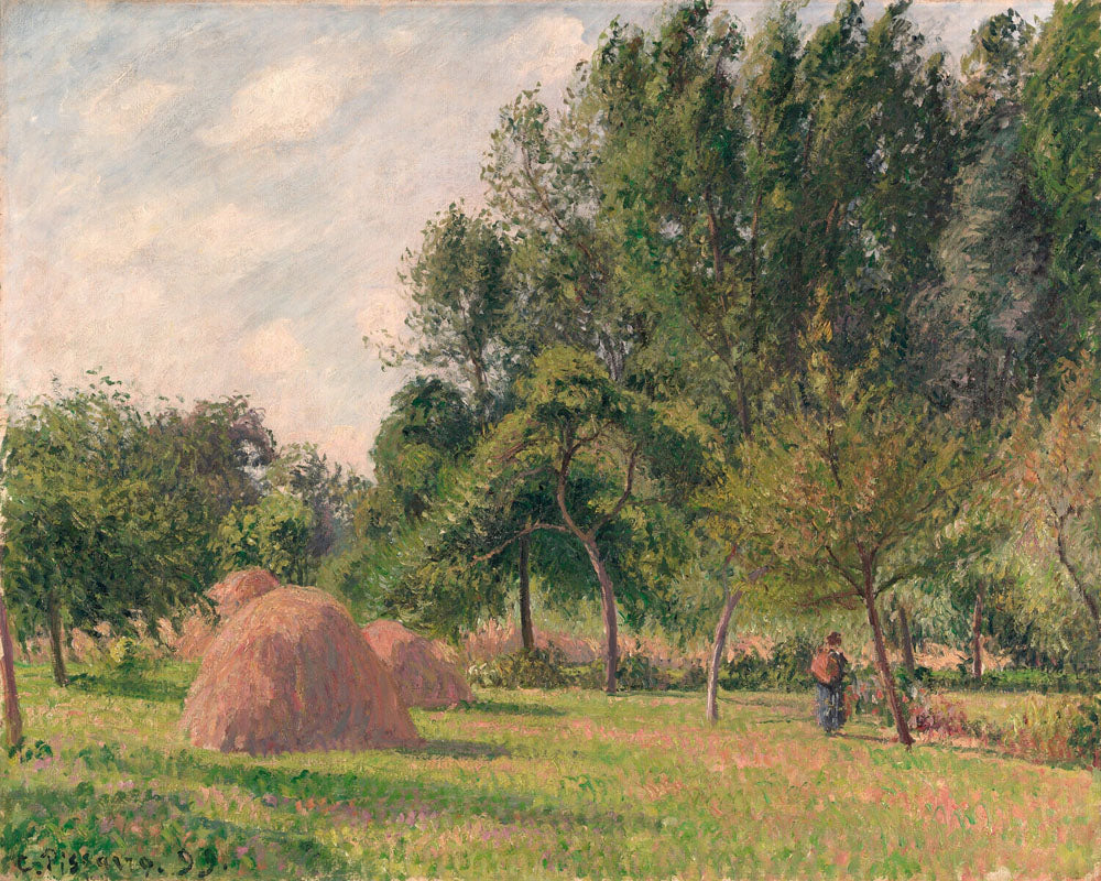 Haystacks, Morning, Éragny - by Camille Pissarro