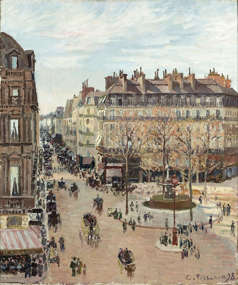 La rue Saint-Honoré - by Camille Pissarro