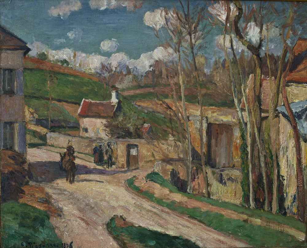 Un carrefour à l'Hermitage - by Camille Pissarro