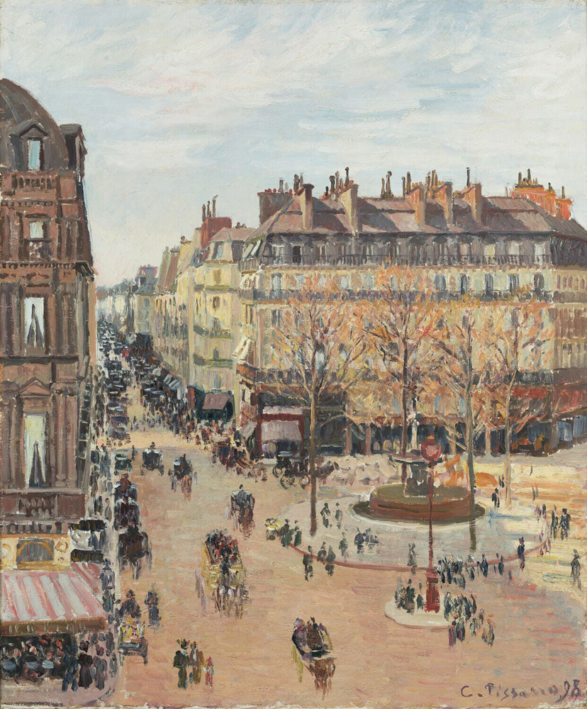 Rue Saint-Honoré, Sun Effect, Afternoon (La rue Saint-Honoré: effet de soleil, après-midi) - by Camille Pissarro