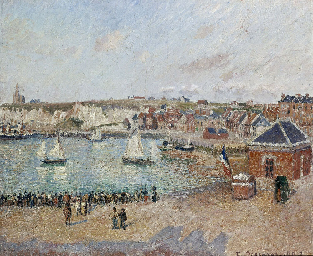 Vue de l’Avant-Port de Dieppe (View of the Fore-Port of Dieppe, Afternoon Sun), 1902 - by Camille Pissarro