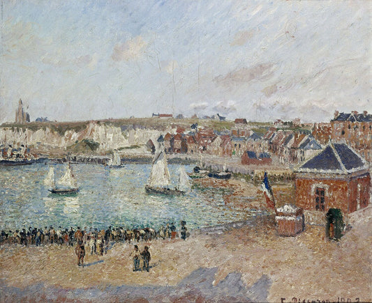 Vue de l’Avant-Port de Dieppe (View of the Fore-Port of Dieppe, Afternoon Sun), 1902 - by Camille Pissarro