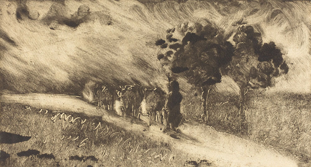 Herding the Cows at Dusk (Vachère le soir) - by Camille Pissarro