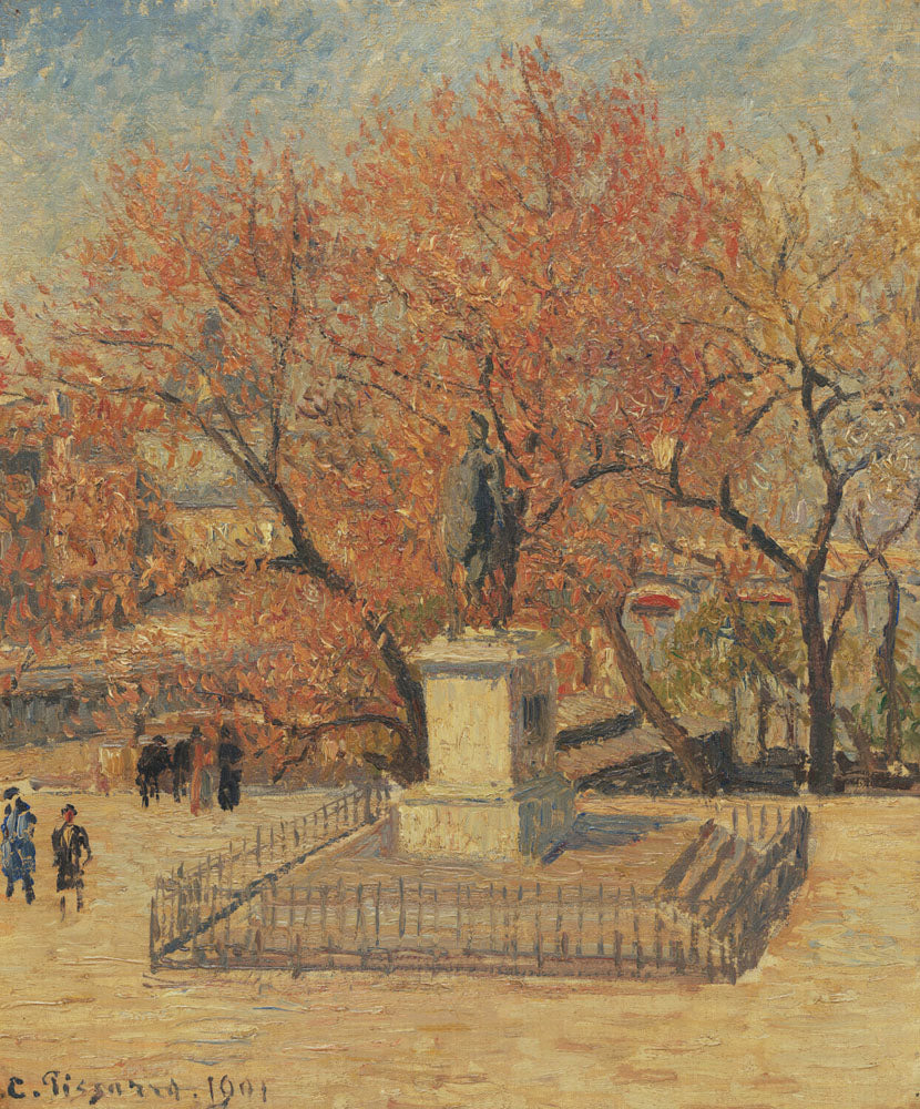 Statue of Henry IV and Flowering Trees