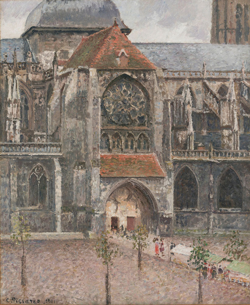 Portail l'église Saint-Jacques à Dieppe - by Camille Pissarro