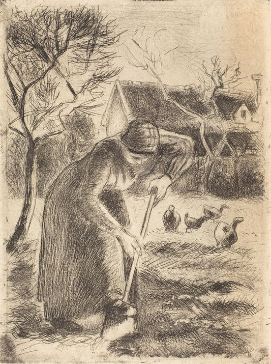 Paysanne bêchant (Peasant Laboring) - by Camille Pissarro