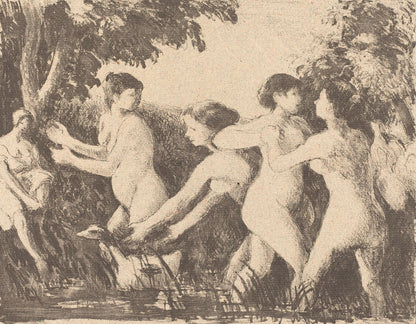 Baigneuses luttant (Bathers Wrestling) - by Camille Pissarro