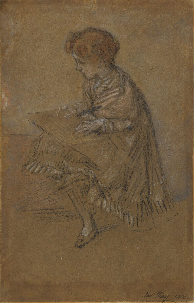 Baby Leyland, Reading - by James Abbott McNeill Whistler