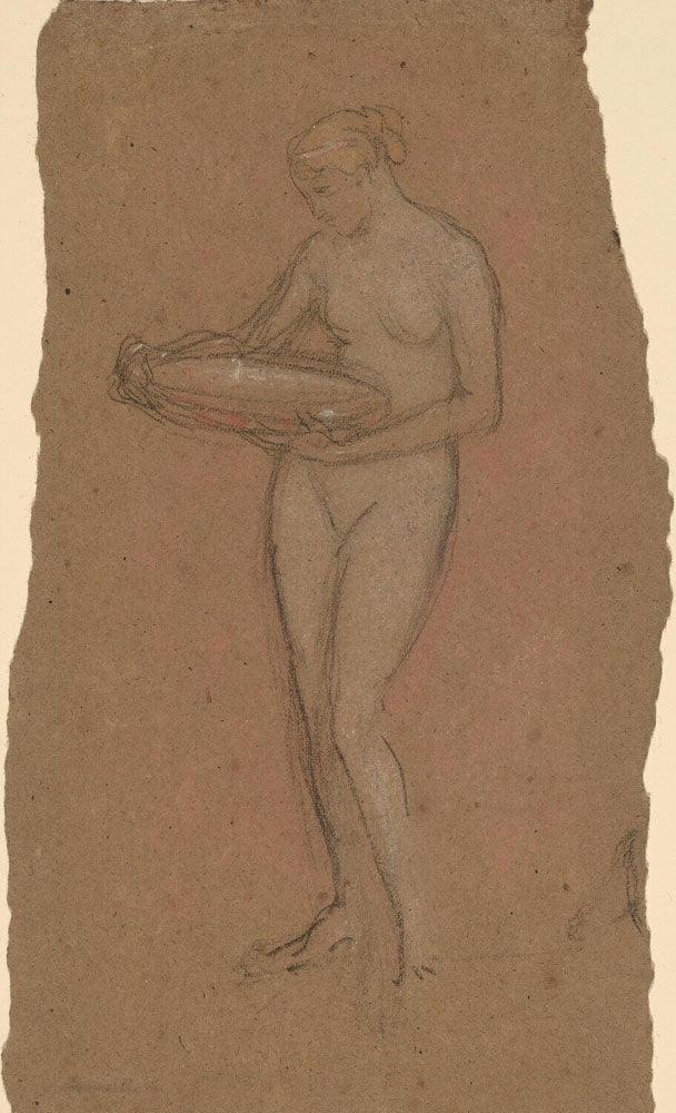 Standing Female Nude Holding a Bowl [recto]