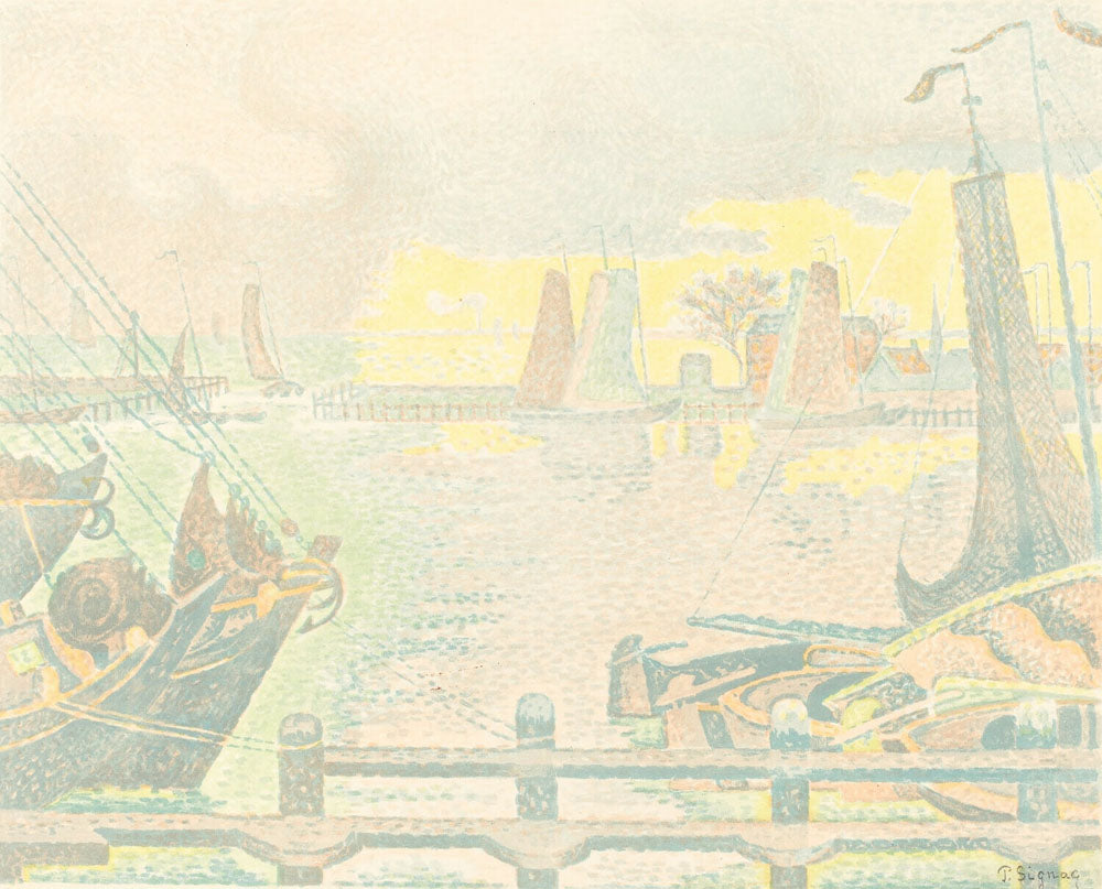 Boats at Flushing (Bateaux à Flessingue) - by Paul Signac