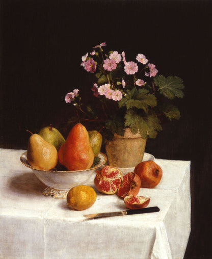 Still life (primroses, pears and pomegranates)