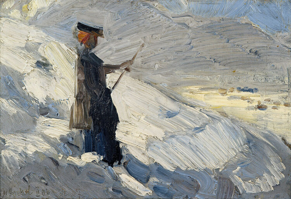 Woman standing in Winter Landscape