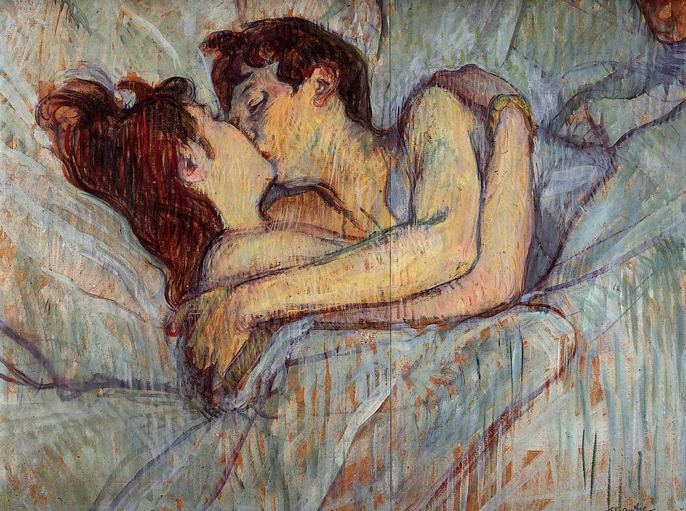 In Bed, The Kiss - by Henri de Toulouse-Lautrec