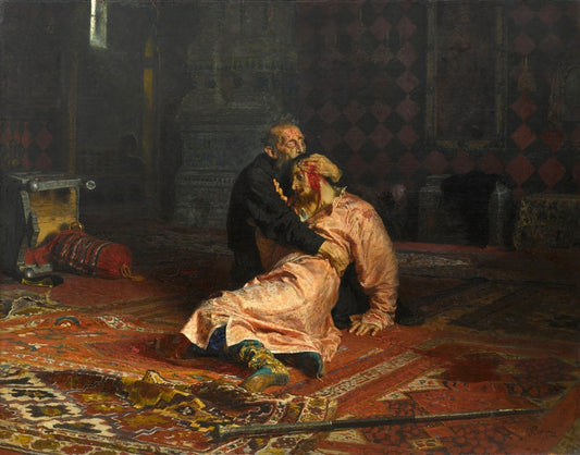 Ivan the Terrible and His Son Ivan on November 16, 1581 - by Ilya Repin