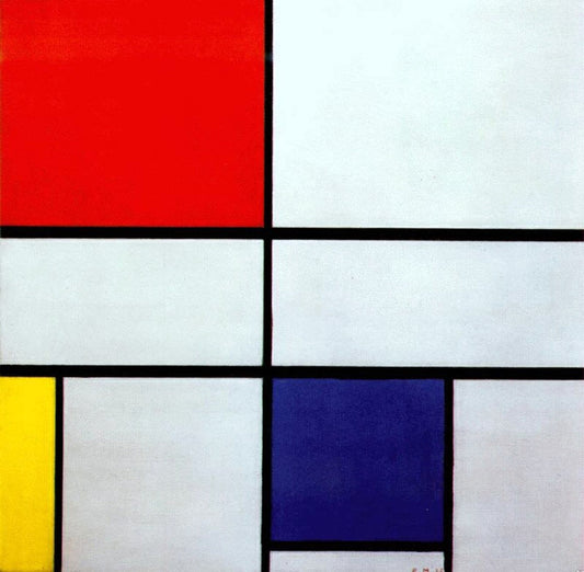 Composition C (No.III) with Red, Yellow and Blue - by Piet Mondrian