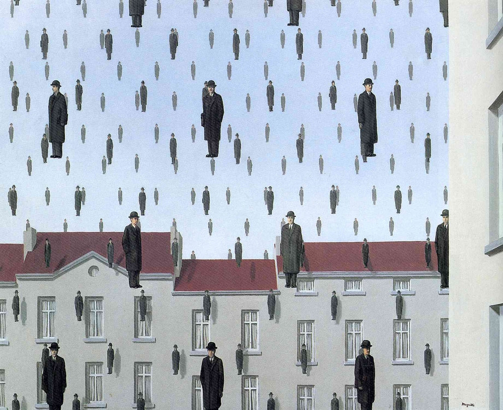 Golconda - by Rene Magritte