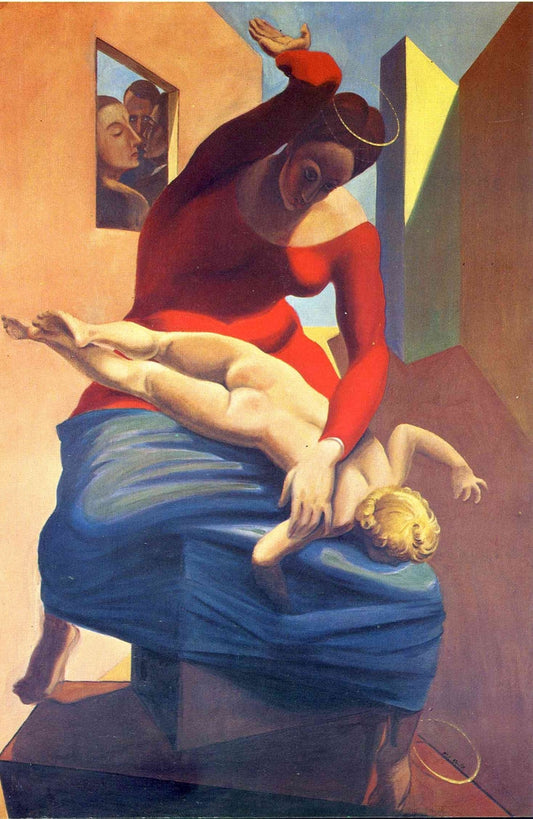 The Virgin Spanking the Christ Child before Three Witnesses: Andre Breton, Paul Eluard, and the Painter - by Max Ernst