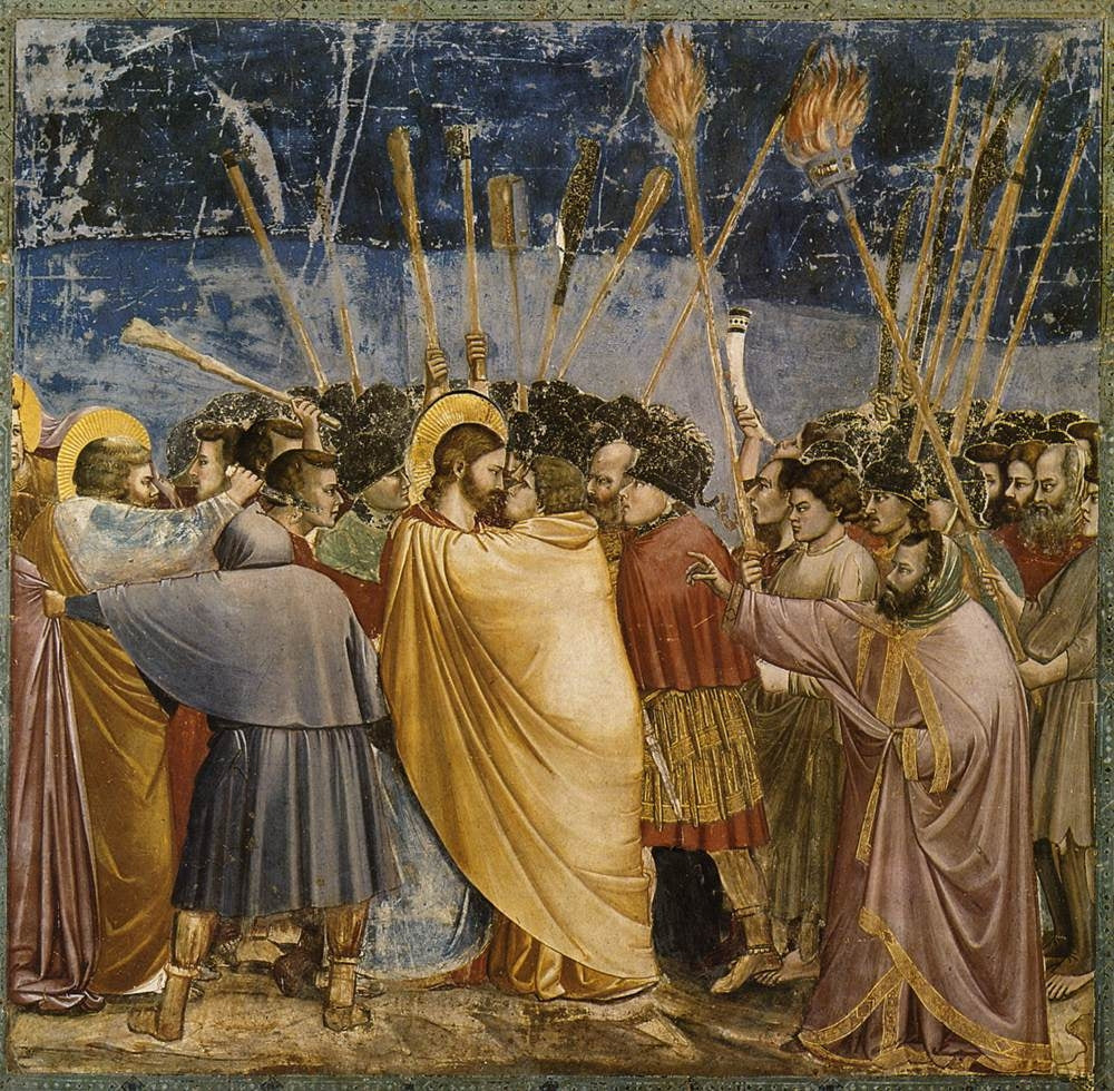 The Arrest of Christ (Kiss of Judas) - by Giotto