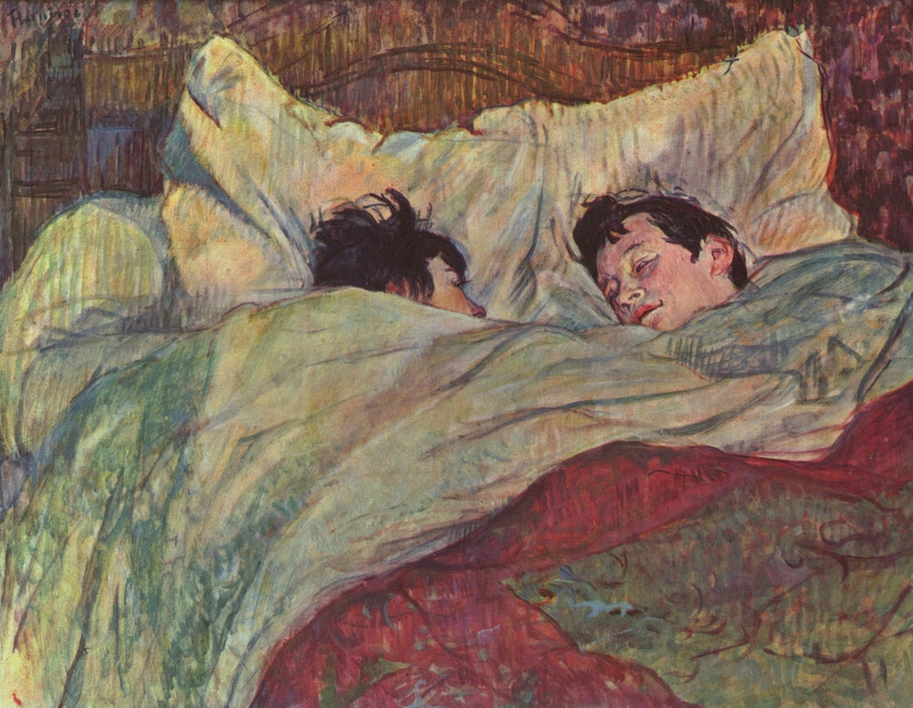 In bed - by Henri de Toulouse-Lautrec