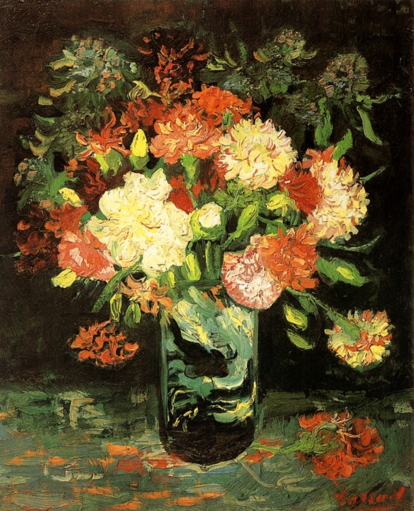 Vase with Carnations - by Vincent van Gogh