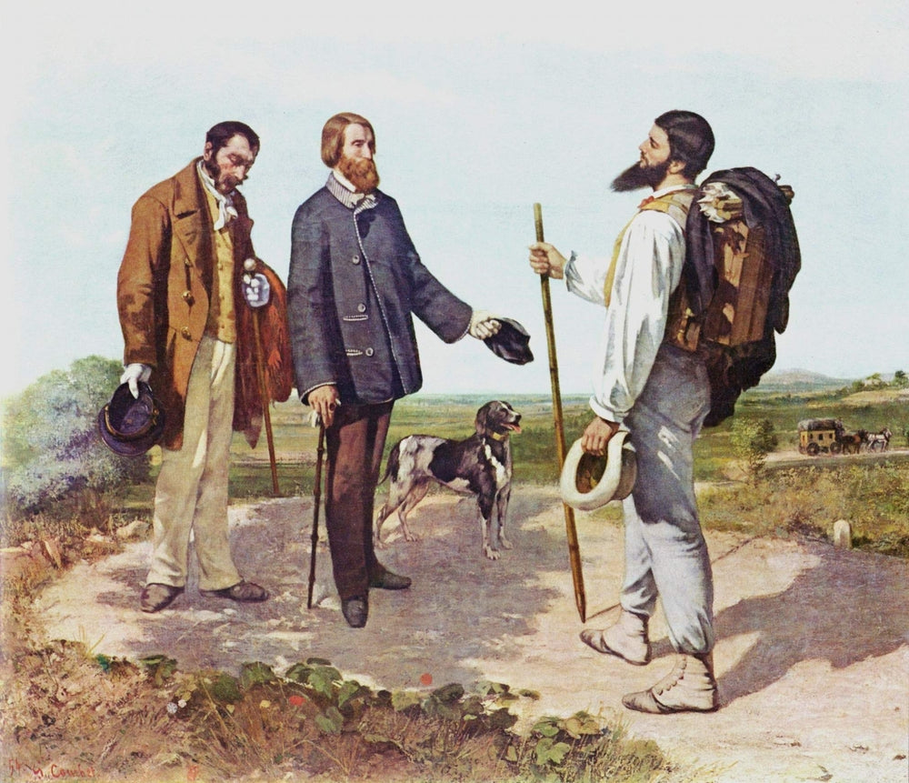 The Meeting (Bonjour Monsieur Courbet) - by Gustave Courbet