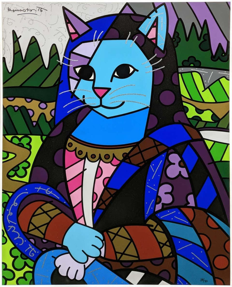 Mona Cat - by Romero Britto