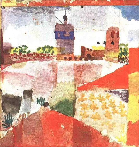 Hammamet with mosque - by Paul Klee