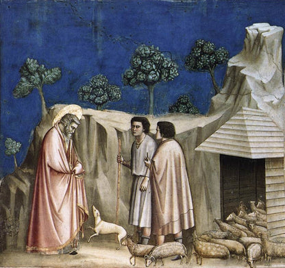 Joachim among the Shepherds - by Giotto