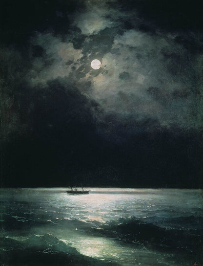 The Black Sea at night - by Ivan Aivazovsky